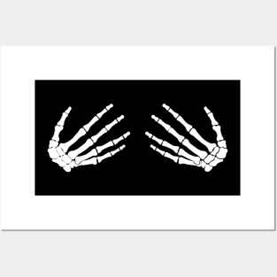 Funny Skeleton Hands Halloween Ladies Posters and Art